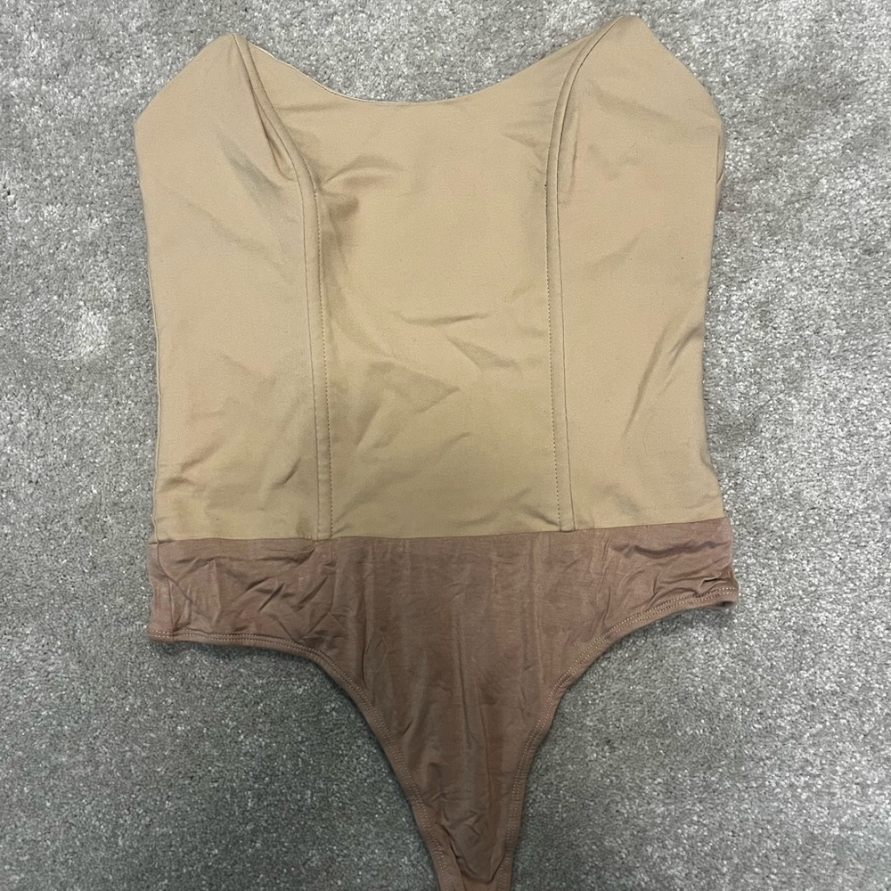 Superdown Beige and Brown Bodysuit